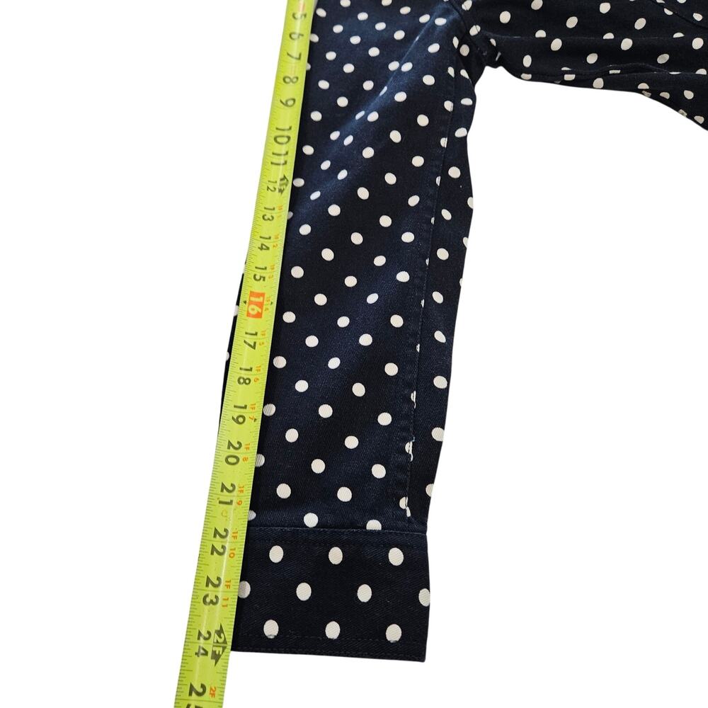 Chaps Ralph Lauren Navy Polka Dot Denim Blazer Jacket Medium Classic Preppy - Picture 7 of 11